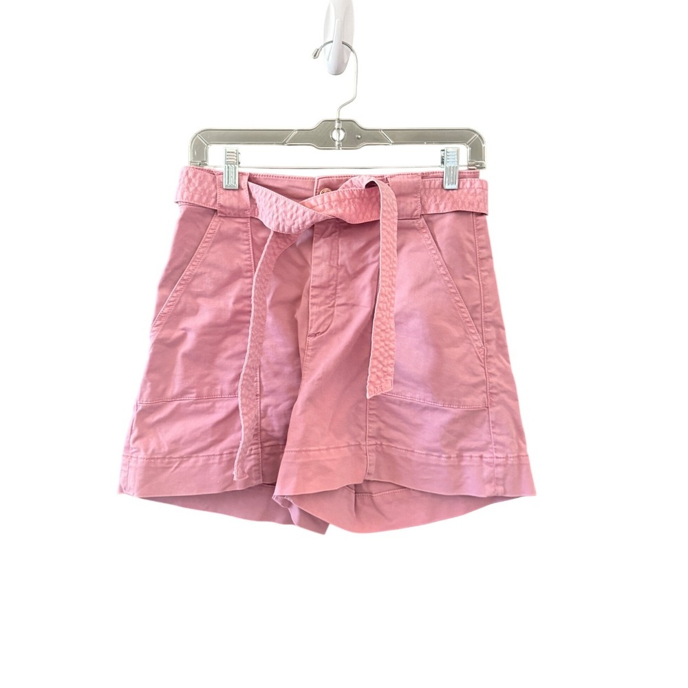 Ted‎ Baker London Pink Belted High Waisted Paperbag Shorts Size 1 US 4 Cotton